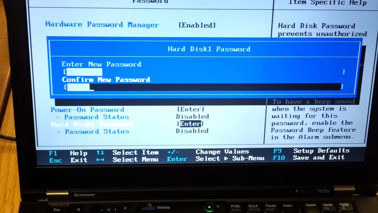 reset thinkpad bios password